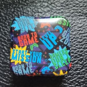 Cute Colorful Gaming Themed Patterned Collectible Tin Case - First Aid Kit 21 Ct